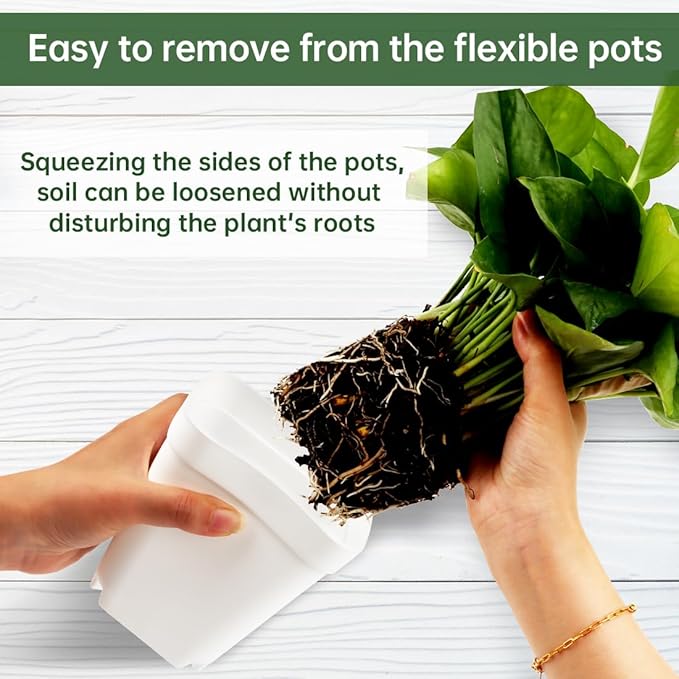 80 Pcs Nursery Pots 4 Inch, Plastic Seed Starting Pot with Drainage Holes, Small Sturdy Seedling pots for Planting, Succulents, Transplanting, Cuttings (White)