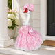 ViQuHaT Princess Goose Garden Statue with Pink Dress, Cute Outdoor Decor