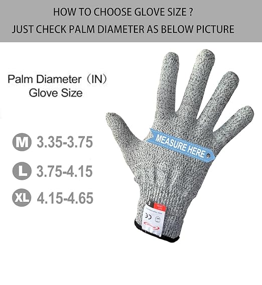 Cut Resistant Gloves, 8 Pairs of Food Grade Cut Resistant Gloves, Cutting Gloves for Kitchen, Oyster Shucking, Fish Fillet Processing, Carving Wood and Gardening(Medium)