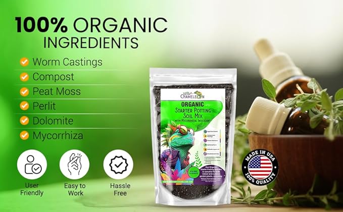 Organic Seed Starter Soil – Seed Starting Mix with Mycorrhizal Fungi – Natural Root Stimulator – Potting Soil for Vegetables and Herbs (10 QUARTS)