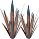 Muciwa 2 PCS Metal Agave Sculpture Decoration, Vintage Country Hand-Painted Sculpture DIY Metal Agave Plant, Home Garden Courtyard Lawn Outdoor Decoration (2PCS)