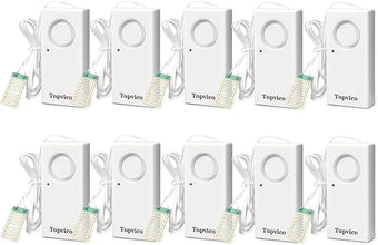 Topvico Water Leak Detector Alarm, 120dB Flood Alert for Home, Basement, Under Sink, Sump Pump, RV, Water Heater, Battery Operated Standalone Moisture Sensor, 10 Pack