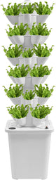 6-Tier Hydroponic Grow Tower Kit, 30 Holes Planting Sites Indoor Garden System with Water Pump, Self-Watering Vertical Gardening Kit for Lettuce, Herbs, Strawberries, Vegetables, Flowers, White
