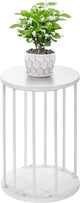 Leinade Plant Stand Indoor,small plant stool,Flower Pot Corner stand holder,Mid Century Heavy Duty Metal Tall Home Decor,Modern Round End Table,Small Rustic Display Stand for Living Room,Bedroom(White,18In)
