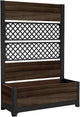 Keter Outdoor Planter Box with Privacy Screen and Trellis – 26 Gallon Raised Garden Bed for Climbing Plants & Flowers – Wood-Look Resin, Weather-Resistant Divider for Patio, Balcony & Backyard