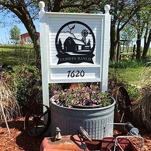 RealSteel Custom Farmhouse Monogram Metal Sign – Personalized Outdoor Family Name Sign – Rustic Farm & Ranch Decor for Entry Roads, Front Gates, Barns, Silos & Stables – Thoughtful Housewarming Gift