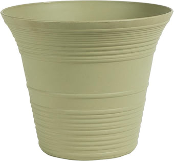 The HC Companies Sedona Round Self-Watering Pot - Lightweight Self Care Planter - Plastic Planter for Herbs & More - Durable Plant Pots for Indoor Plants & Outdoor Plants (14" Seafoam, Pack of 1)