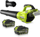 PULITUO Leaf Blower Cordless, 500CFM/ 125MPH Lightweight Cordless Blower with 2X 4.0 Batteries and Fast Charger, Variable Speed Battery Leaf Blowers for Lawn Care, Leaves, Grass, Patio, Yard