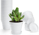 FHWTY 16 Pack Plastic Plant Pots with Drainage Holes and Tray, 4 inch Thickened Indoor Planters Seedlings Nursery Pots for Flowers, African Violet, Succulent and All House Plants, White