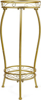 LOYAL TIGER Plant Stand Indoor Outdoor 2 Tier 27'' Tall Metal Potted Rack Flower Pot Stand Heavy Duty Rustproof Iron Multiple Plant Supports for Garden Balcony Patio (Golden)