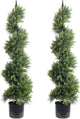ALL SEASON GREEN 47'' Artificial Outdoor Plants Boxwood Topiary Spiral Front Porch Decor Tree Potted