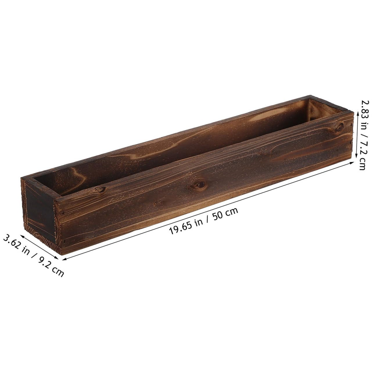 BESPORTBLE Rustic Wooden Rectangle Planter Box: Rectangular Succulents Plant Container Wood Window Box for Farmhouse Home Wedding Garden, 19.5 * 3.58 * 2.8inch
