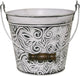 Headwind Vintage Collection - Floral Rustic White Planter with Handles – 8 Inch Medium Flower Pots Decorative Plant Indoor – Plant Pots Indoor with Drainage by Robert Allen
