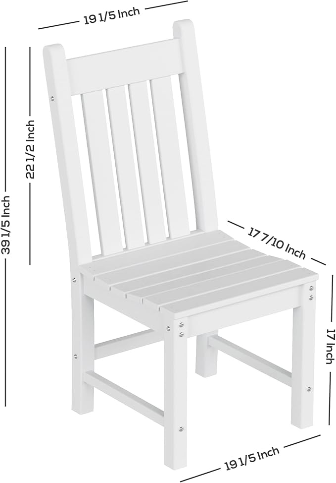 WestinTrends Malibu HDPE Outdoor Armless Patio Dining Chair Black