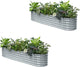 2-Pack Galvanized Raised Garden Bed 8x2x1.5 ft, 17" Tall Planter Boxes Outdoor, Zn-Al-Mg Metal Raised Beds for Gardening Fruit Vegetable, Modular Flower Bed for Outdoor Plant-Brooklyn Grey