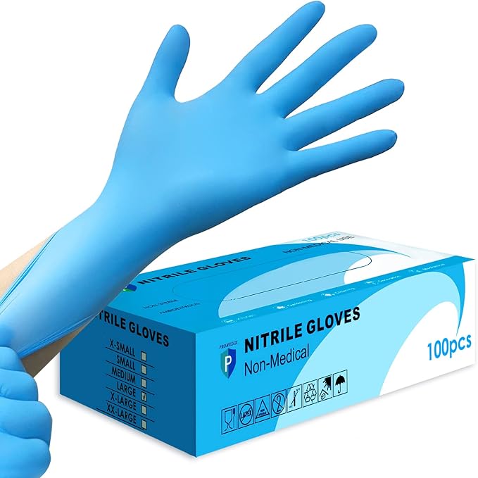 PROMEDIX P Nitrile Disposable Gloves,4mil-100 Count,Gloves Disposable Latex Free,Powder Free for Cooking,Household,Food safe