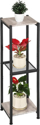 Dipion Extra Tall Plant Stand Indoor,40 Inch Plant Stands,3 Tier Metal Plant Stand with Heavy Duty Wood and Metal Mesh Shelf,Greige and Black