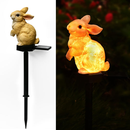 Bunny Garden Ornaments Rabbit Solar Decor Outdoor Statue Yard Decorations