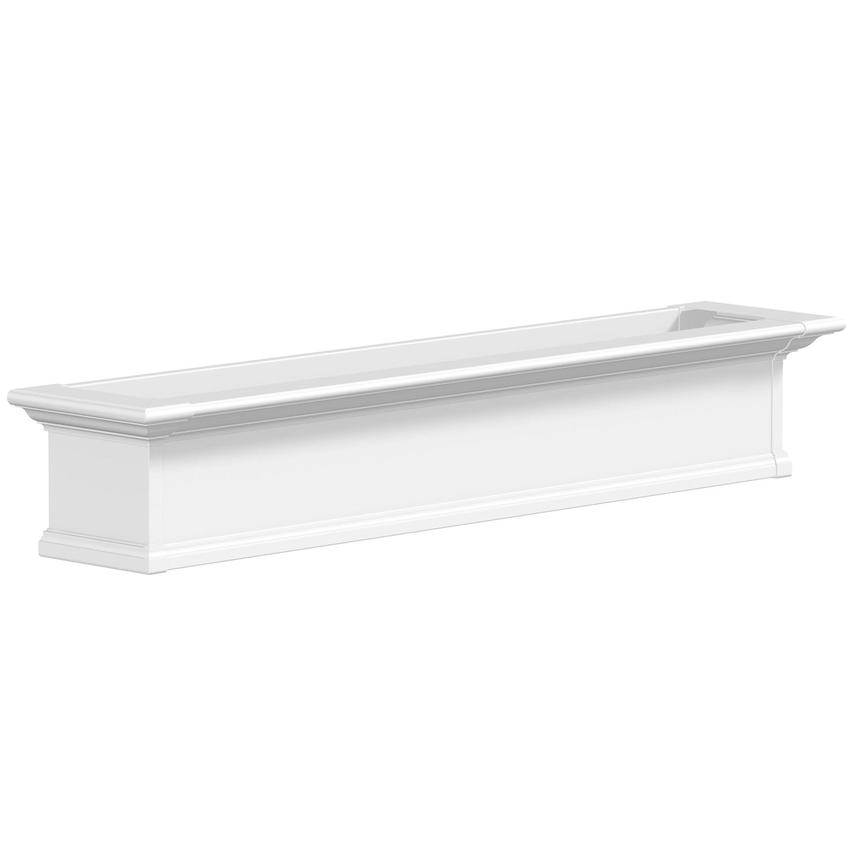 Mayne Yorkshire 60in Self-Watering Rectangular Window Box Planter, White