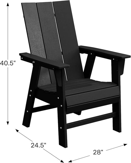 WestinTrends Ashore Outdoor Patio HDPE Plastic Modern Adirondack Dining Chair Teak
