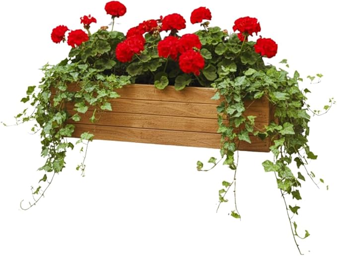Handmade Rustic Cedar Herb Window Planter Box – Wooden Window & Railing Planter for Indoor or Outdoor Use, Made in USA (24")