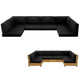 MuaMelop 14-Piece Patio Furniture Cushions Set, Replacement Outdoor Cushions for 6-Seat Patio Sectional, Waterproof & Fade Resistant Deep Seat Cushion for Outdoor Sofa, Black