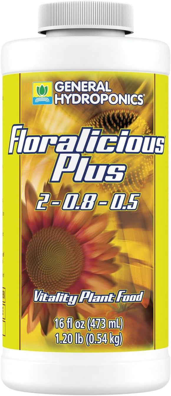 General Hydroponics Floralicious Plus, Vitality Plant Food, 2-0.8-0.5, 16.oz.