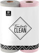 Fantasticlean Microfiber Cleaning Cloth Roll -60 Pack, Tear Away Microfiber Towels, 12" x 12", Reusable, Washable, Lint Free, Ultra Absorbent Dishcloth for All-Around Cleaning (Pink & Grey)