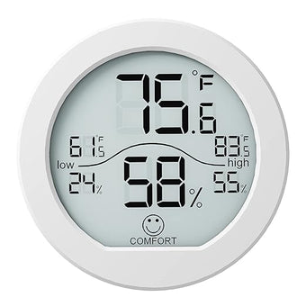 SECRUI Digital Hygrometer Thermometer for Room Temperature Humidity Meter Indoor Thermometer Accuracy Calibration LCD Temperature Sensor with Maximum and Minimum Records, TH1, White