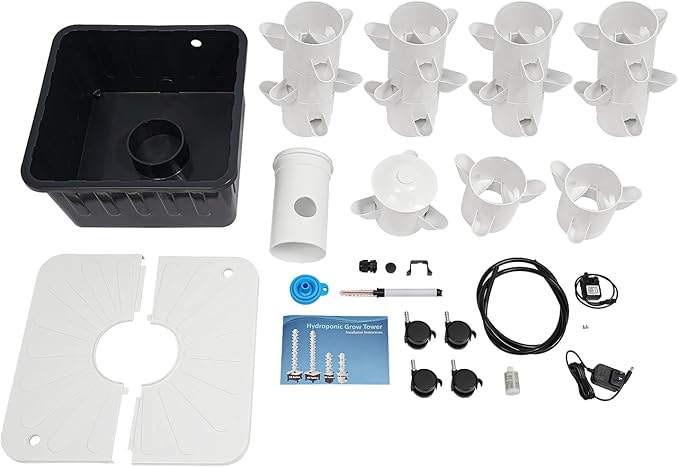 Hydroponic Growing System, 45-Plant Vegetable Planter Tower Outdoor Indoor Garden Vertical Planter Germination Kit with Water Pump & Intelligent Water Circulation for Gardening Lover