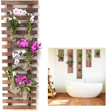 ShopLaLa Wall Planter - Wooden Hanging Planter for Indoor Plants, Plant Stand, Air Plant Succulent Holder, Vertical Garden. Large Wall Decor for Living Room, Room Decor for Teens, 90cm (35.4")