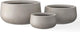 Kante 19.6",15.7",11.8" Dia Round Concrete Planters Set of 3, Outdoor Indoor Large Plant Pots with Drainage Hole, Modern Curvaceous Design, Weathered Concrete
