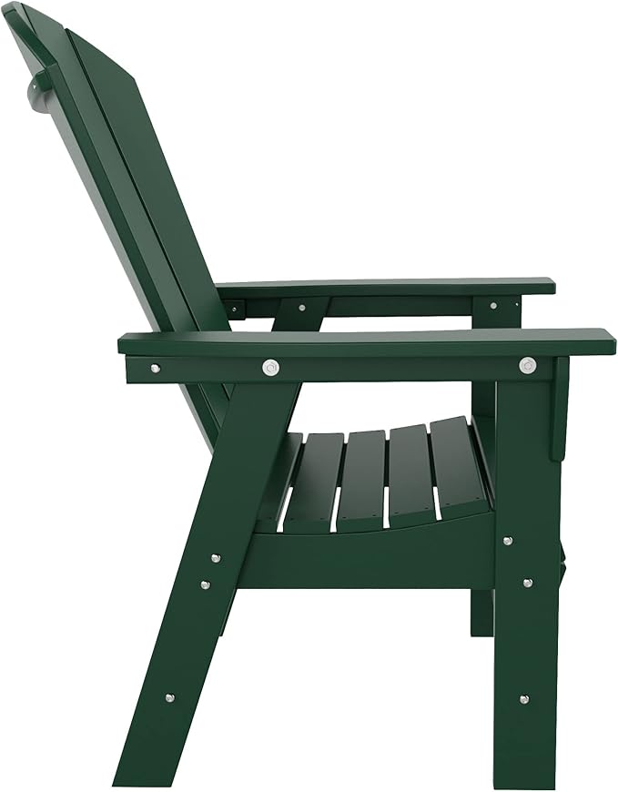 WestinTrends Malibu Malibu Outdoor Patio HDPE Plastic Adirondack Dining Chair Dark Green