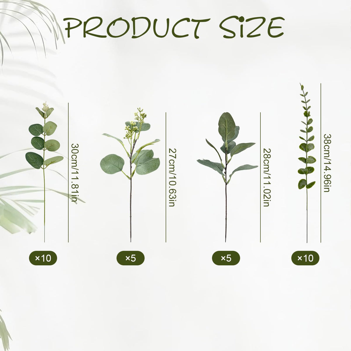 Holyenten 30 Pcs Eucalyptus Stems Bulk, 4 Kinds Mixed Artificial Silver Dollar Eucalyptus Greenery Branches for Wedding Centerpieces, Floral Arrangements, Vase Bouquet Home Decor
