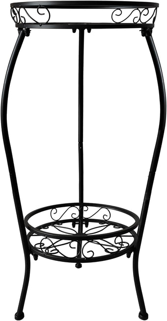 NOAMOO Metal Plant Stand 2 Tier Indoor Outdoor, Tall Flower Pot Shelf Rustproof Stable Heavy Duty Corner Stand, 28 inch Multiple Plant Display Rack for Living Room Patio Balcony Garden