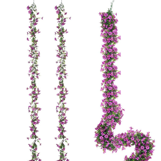 JOYWU Artificial Violet Flower Garlands,4 Pack 68 In Fake Vines Silk Flowers Ivy for Wedding Decor,Hanging Violet Floral Garland Decor,UV Resistant Decorative Flower Vine,Wedding Arch Flowers (purple)
