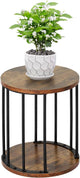 Leinade Plant Stand Indoor,small plant stool,Flower Pot Corner stand holder,Mid Century Heavy Duty Metal Tall Home Decor,Modern Round End Table,Small Rustic Display Stand for Living Room,Bedroom(Brown,14In)