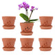 JUXYES 4" Hollowed Out Small Terracotta Orchid Pots with Holes and Saucer