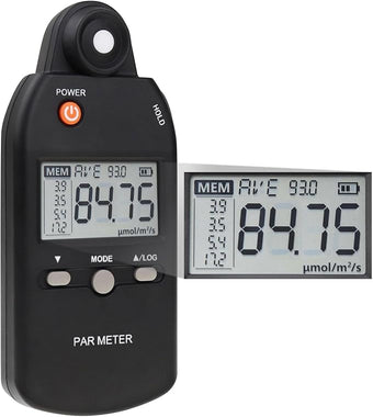 Quantum PAR Meter for LED Grow Light Full Spectrum PPFD Meter High Precision Quantum Sensor, Light Meter for Plants, Greenhouse and Farming Lux Meter Tester 400-700nm
