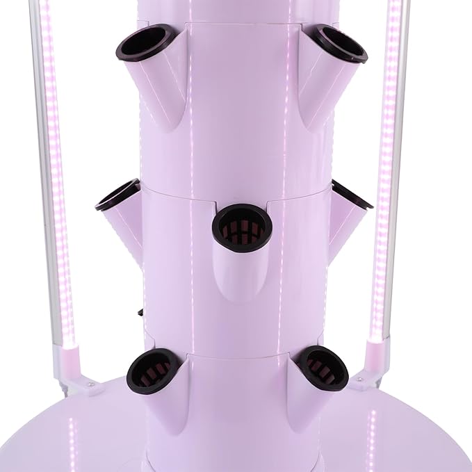 Hydroponic Growing System, 28-Plant Vegetable Planter Tower with LED Light, Outdoor Indoor Garden Vertical Planter Germination Kit with Water Pump, Intelligent Water Circulation & Timer Function
