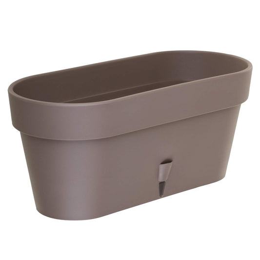 DECOPOTS - Pack of 3 - Self Watering Window Box Planter - Indoor/Outdoor - Windowsill/Oblong Shape Plastic Planter with Bottom Watering and Water Level Indicator (15.6 Inch Long, Shade)