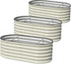 SnugNiture 3 Pcs 4x2x1.5ft Raised Garden Bed Outdoor, 17" Tall Galvanized Metal Planter Box, Oval Raised Garden Bed Kit for Planting Vegetables Plants Fruits, Beige White