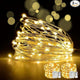 YoTelim LED Fairy String Lights with Remote Control - 2 Set 100 LED 33ft/10m Micro Silver Wire Indoor Battery Operated LED String Lights for Garden Home Party Wedding Festival Decorations(Warm White)