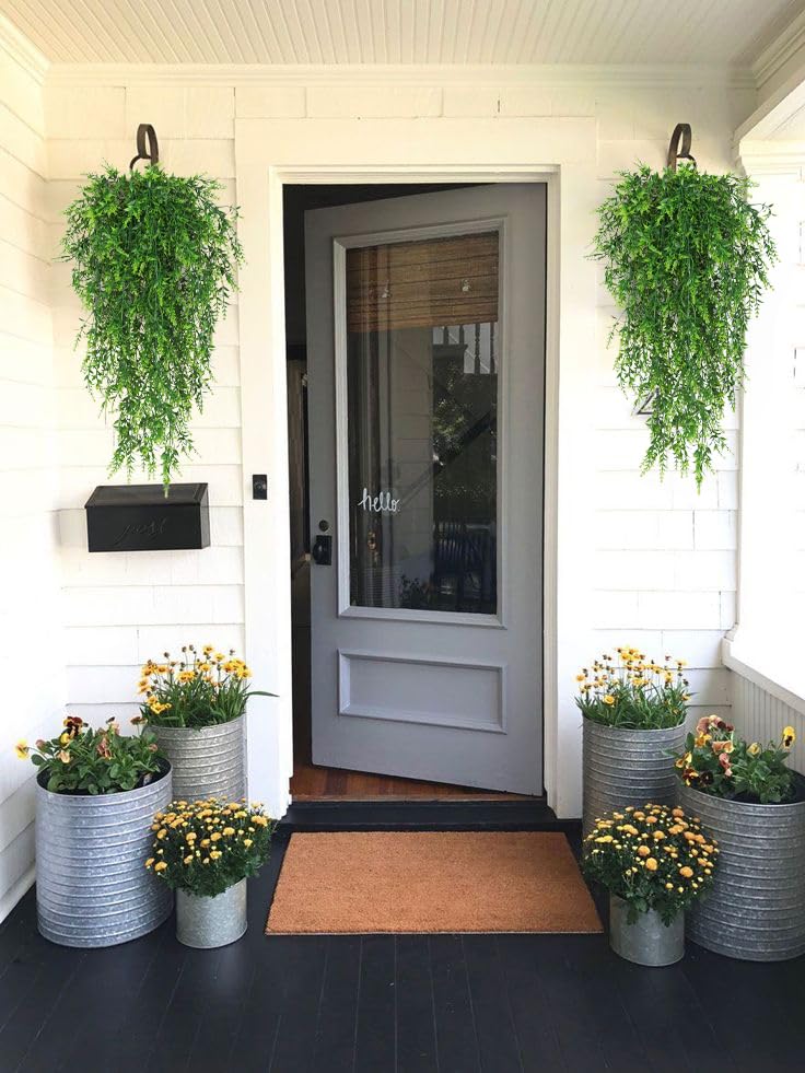 RECUTMS 4PCS Artificial Green Lavender Fake Hanging Ivy Plants for Outdoors