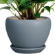Ceramic Pot for Plants - 6 Inch Plant Pot Indoor with Drainage Hole and Saucer Decorative Planter for Outdoor Plants Modern Succulent Pots Round Flower Pots Gray
