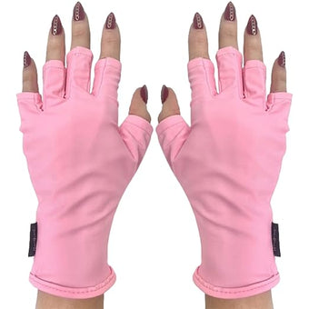 ManiGlovz -The Original Dermatologist Recommended UPF 50+ UV Protective Manicure and Sunblock Fingerless Gloves, Sun Protection, Driving and Gel Manicure Gloves in Cotton Candy