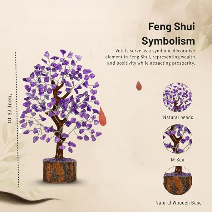 ANAYA AGATE Amethyst Crystal Tree of Life - Handmade Healing Bonsai Purple Tree for Home and Office Decor, Positive Energy and Good Luck, Ideal for Christmas Decor and Birthday Gifts for Women, Men
