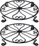 NSYOOMH 2 pack 10" 12" Rustproof Black Metal Plant Stands Heavy Duty Plants Holder Outdoor Indoor, Round Wrought Iron Sturdy Flower Planter Pot Stand, Corner Gardening Inside Potted Plant Risers - 10Inches