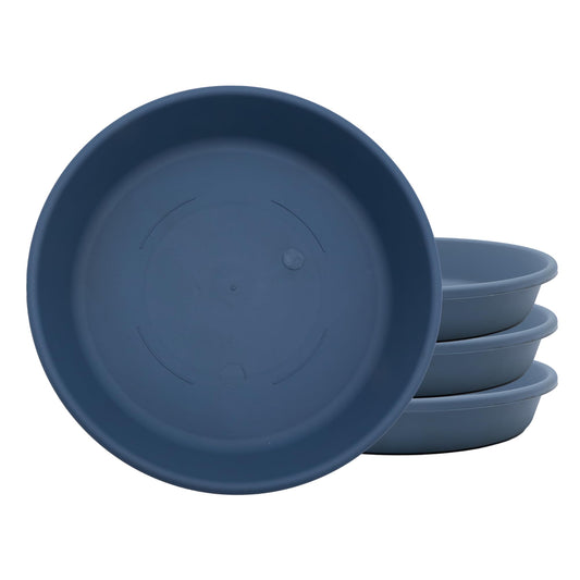 The HC Companies Classic Round Planter Pot, 6 Inch, Slate Blue, 4-Pack