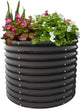 A ANLEOLIFE 30" Extra Tall Galvanized Raised Garden Beds Outdoor, 3x2.5ft Round Metal Planter Boxes for Planting Vegetables, Flowers, Fruits, Eco-Safe & Easy Setup, Quartz Grey